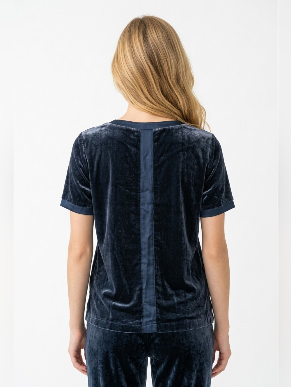 YAYA WOMEN Velvet Short-Sleeve Top in Gray 🩶